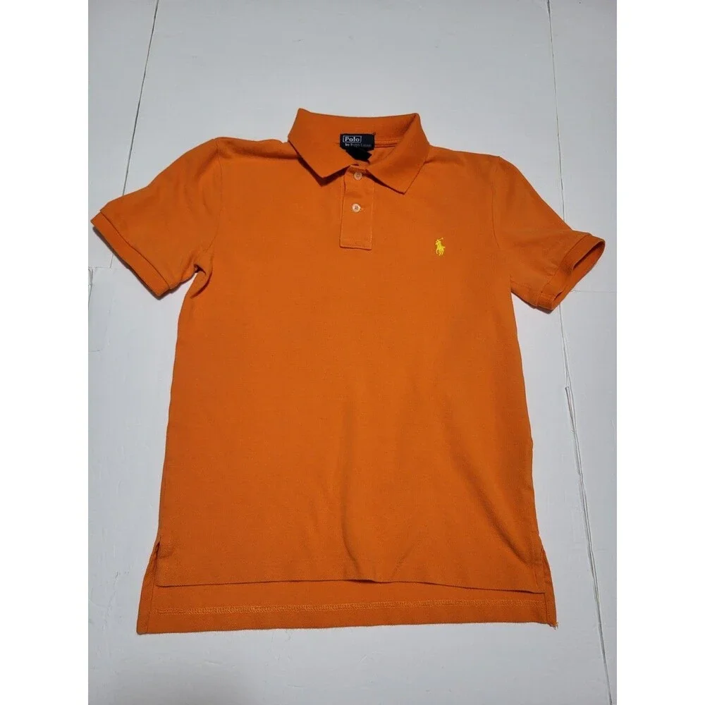 (#L3) Polo By Ralph Lauren Short Sleeve Orange Size Kid's M (10-12)